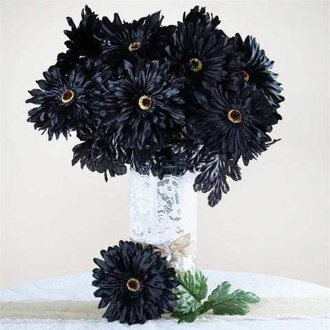 Black Silk Gerbera Daisy Flowers