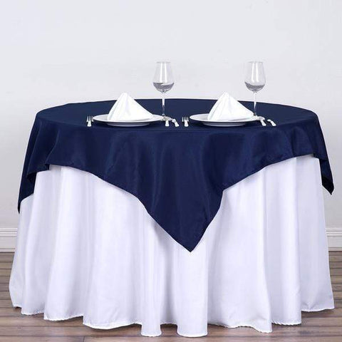 54 x 54 inch Navy Blue Square Polyester Tablecloth