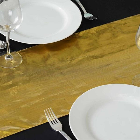 Metallic Gold Shiny Tissue Lame Table Runner