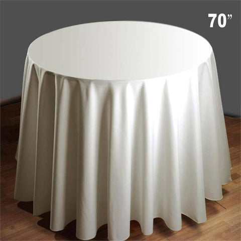 70" Ivory Round Premium Quality Polyester Round Tablecloth