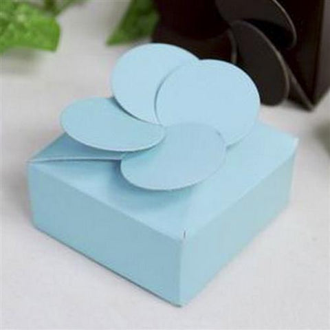 100 Turquoise 2" x 2" x1" Wedding Favor Boxes with Cute Petal Top