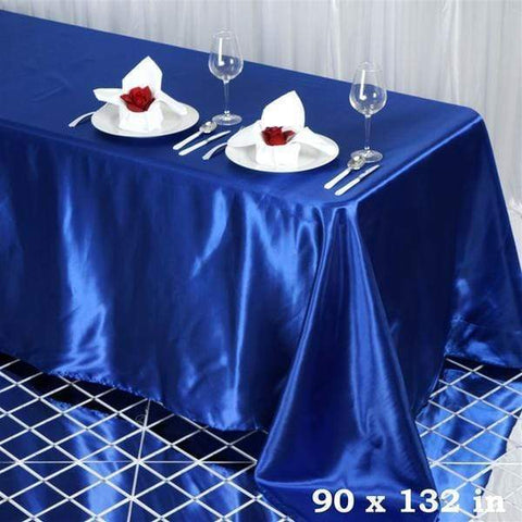 Royal Blue 90x132" Satin Rectangle Tablecloth