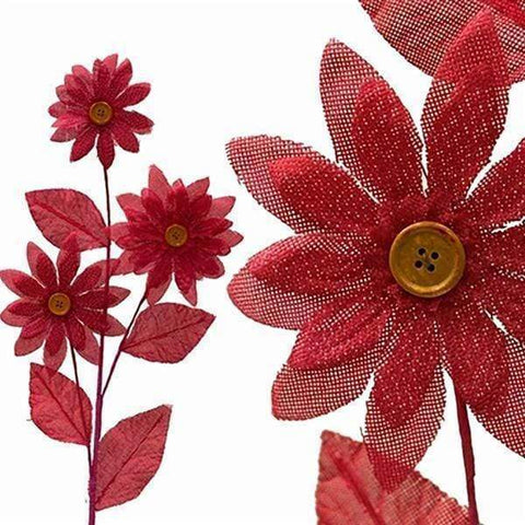 15 Fuchsia Burlap Large Daisy Flowers