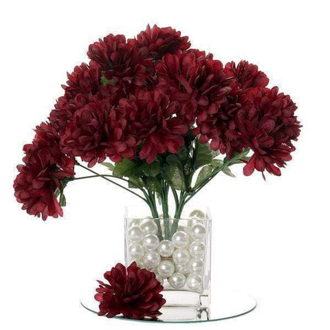 84 Burgundy Chrysanthemum Mums Silk Artificial Flowers