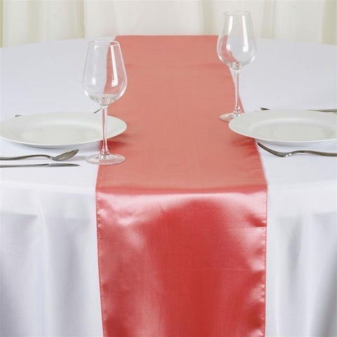 Rose Quartz Pink Satin Table Runner