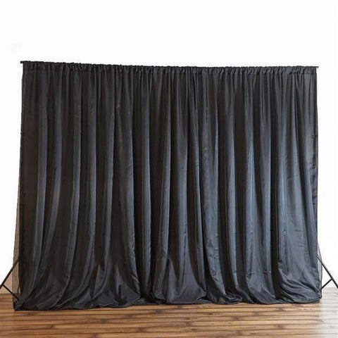 20 feet x 8 feet Black Backdrop Curtain