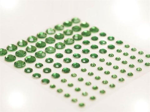 Emerald Green Multi-Sized Diamonds Gem Stickers