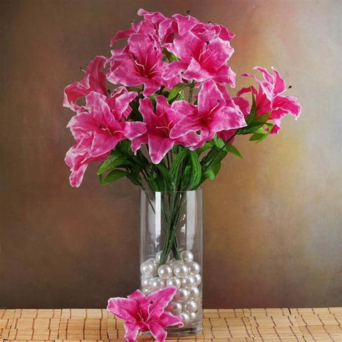 Fuchsia Extra Large Casa Blanca Artificial Lilies