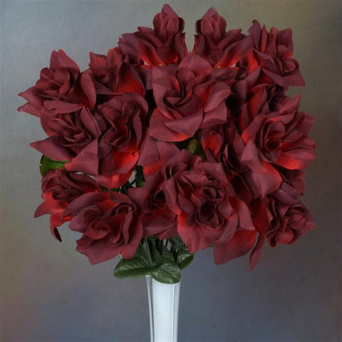 168 Black and Red Velvet Open Roses