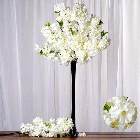 4 pcs 42" tall Cream Silk Cherry Blossom Bushes