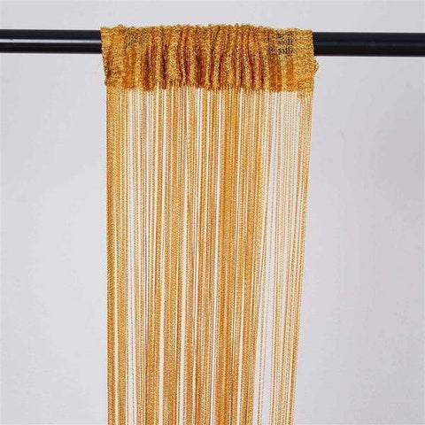 4 feet x 12 feet Gold Silk Tassels Fringe Backdrop Curtain
