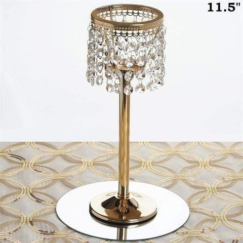 11.5 inches tall Faux Crystal Silver Candle Holders