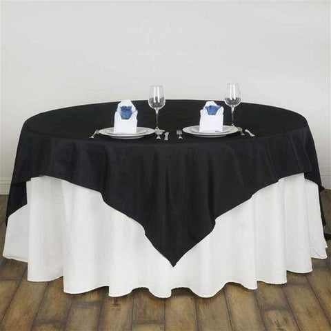 90 inch Black Polyester Table Overlay