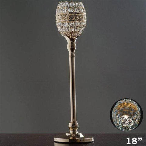 18 in tall Faux Crystal Beaded Candle Holders