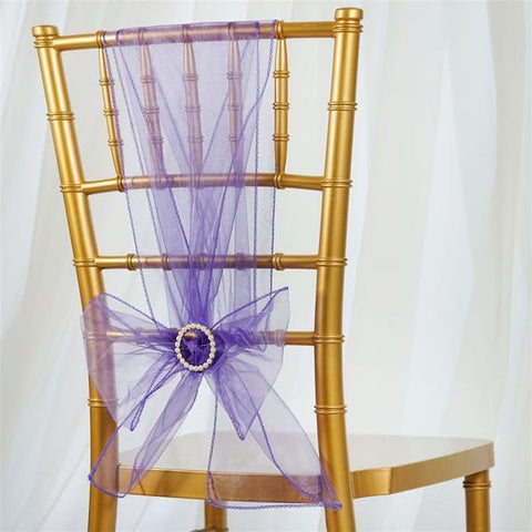  Purple Organza Chair Sashes