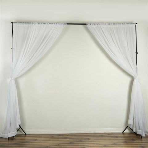 10 feet x 10 feet White Sheer Voile Backdrop Curtains