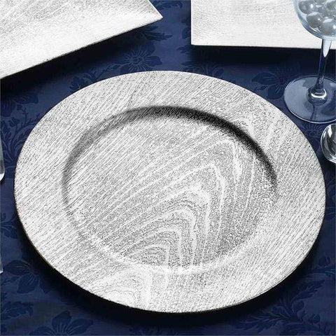 13 inches Wooden Textured Round Charger Plates