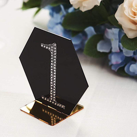 5 pcs 5" tall Hexagon Acrylic Stands Table Sign Holders
