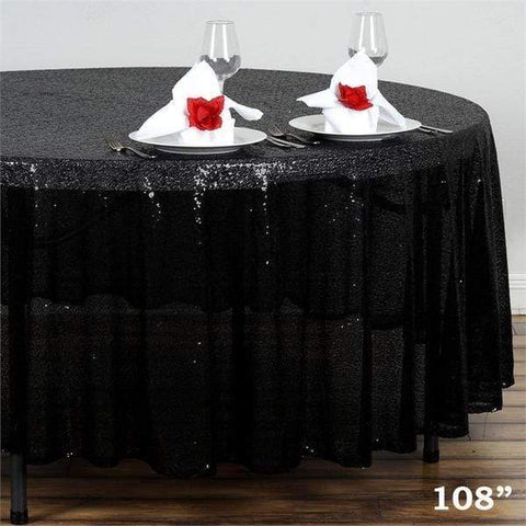 108 inches Sequin Round Tablecloths