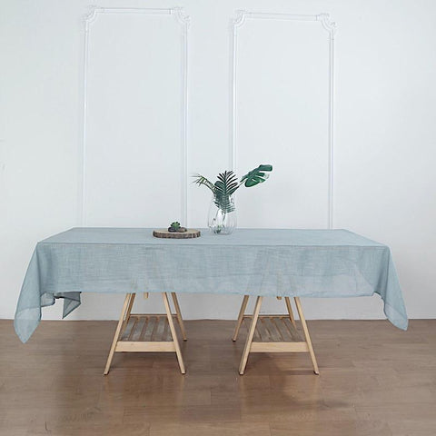 90"x132" Rectangular Premium Faux Burlap Polyester Tablecloth