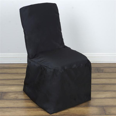 Black Polyester Square Banquet Chivari Chair Cover