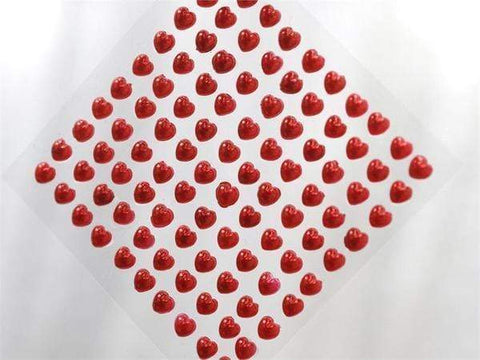600 pcs Red Opaque Heart Shaped Gem Stickers