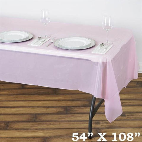 54x108 inch Pink Disposable Plastic Table Cover