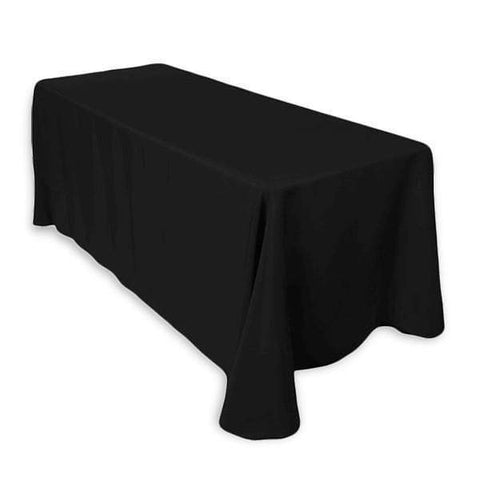 90" x 156" Black Premium Polyester Rectangular Tablecloth