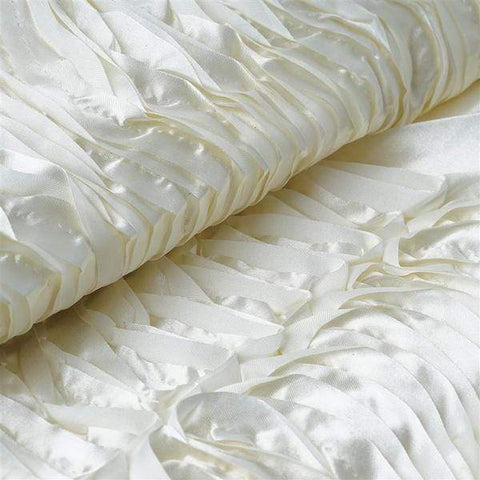 54 inch x 4 yards Ivory Raised Waves Fabric Bolt