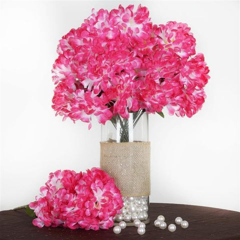 56 Fuchsia Large Silk Chrysanthemum Mums