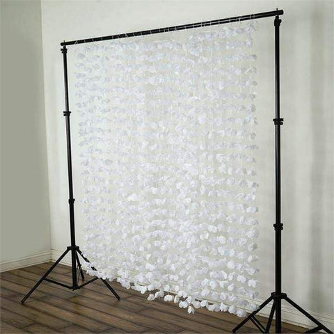 6 feet x 6 feet White Flower Garland Backdrop Curtain