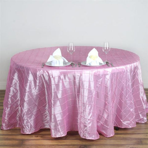 120" Round Tablecloth Pintuck - Pink