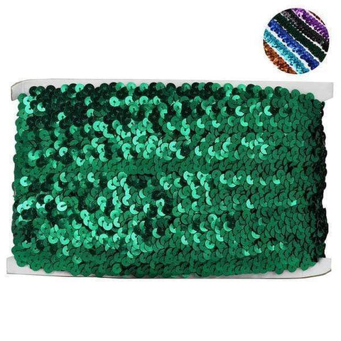 3/4 inch x 10 yards Emerald Sequin Trim Ribbon