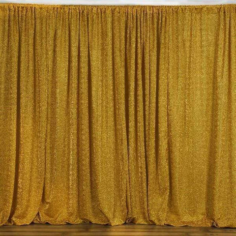 20 feet x 10 feet Metallic Gold Spandex Backdrop Curtain