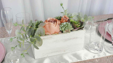 DIY Planter Box Succulents Centerpieces