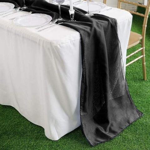 72 in Extra Long Premium Chiffon Table Top Runner