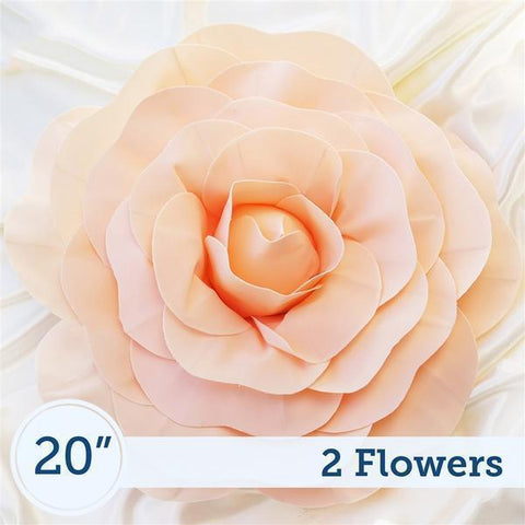 20" wide Blush Foam Large Roses for Flower Walls