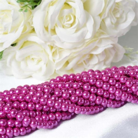 8 yards 0.32" wide Fuchsia Faux Pearl Beads