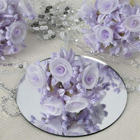 72 Lavender Mini Organza Craft Roses