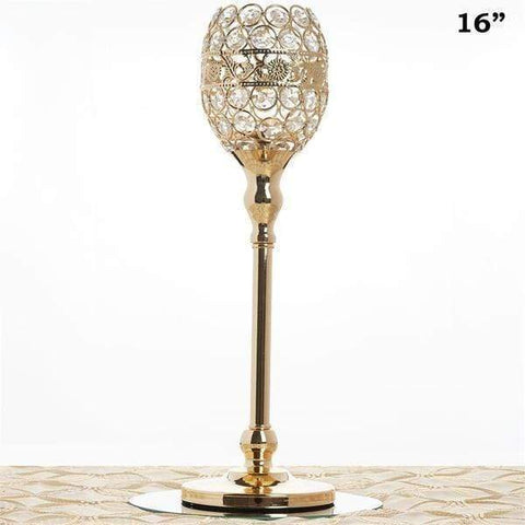 16" tall Faux Crystal Beaded Wedding Candle Holder Centerpiece