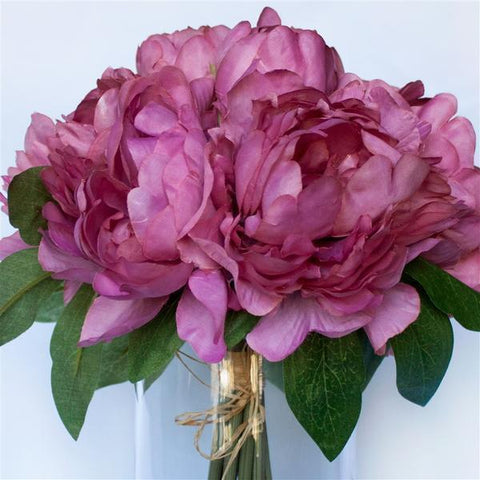 Mauve Silk Peony Bouquet