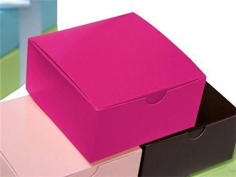 4 x 4 x 2" Fuchsia Wedding Favor Cake Tuck-in Boxes