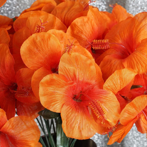  Red Silk Hibiscus Flowers