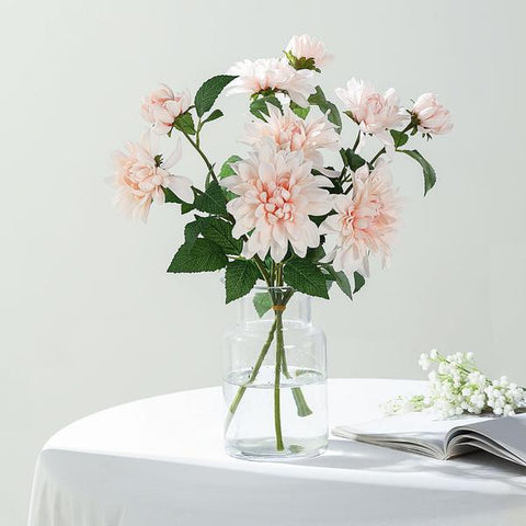 2 pcs 30" tall Silk Dahlia Flowers Stems