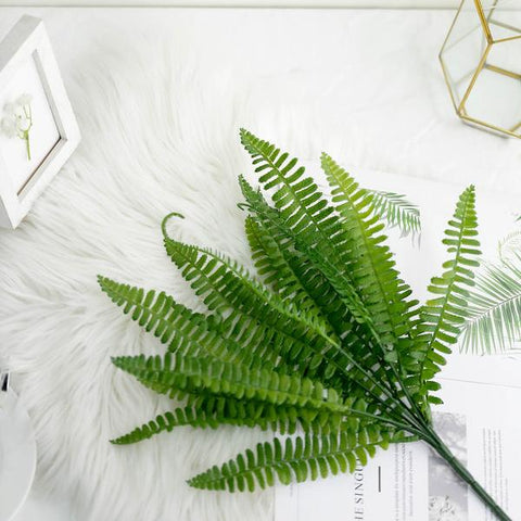 18 in Artificial Boston Fern Leaves Faux Greenery Stems