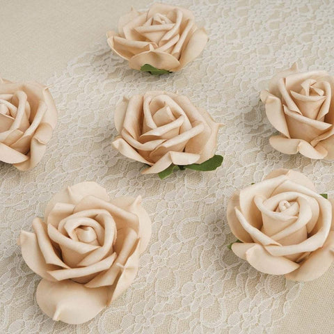 6 Artificial Foam Rose Flower Heads