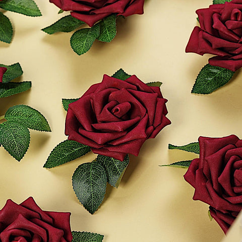 24 5 in Artificial Foam Roses Flower Stems
