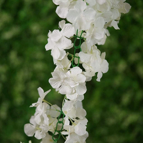 7 feet 3D Chain Garland with Silk Hydrangea Flowers