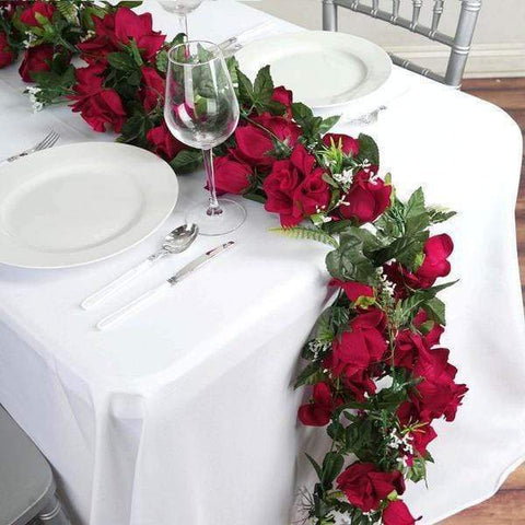 Large Silk Roses Garlands - Fuchsia