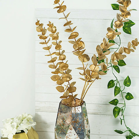 Metallic Gold Artificial Foliage Tropical Leaves
